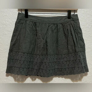 Aerie Dark Gray Mini Skirt w/ Lace Trim